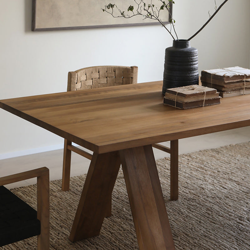 Solid Wood Dining Table Rectangle Modern Dinner Table for Home Use