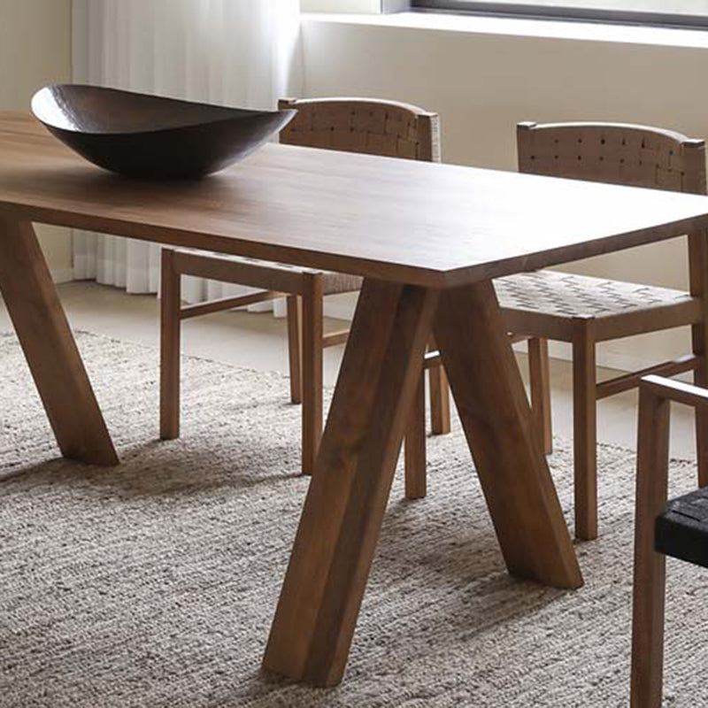 Solid Wood Dining Table Rectangle Modern Dinner Table for Home Use