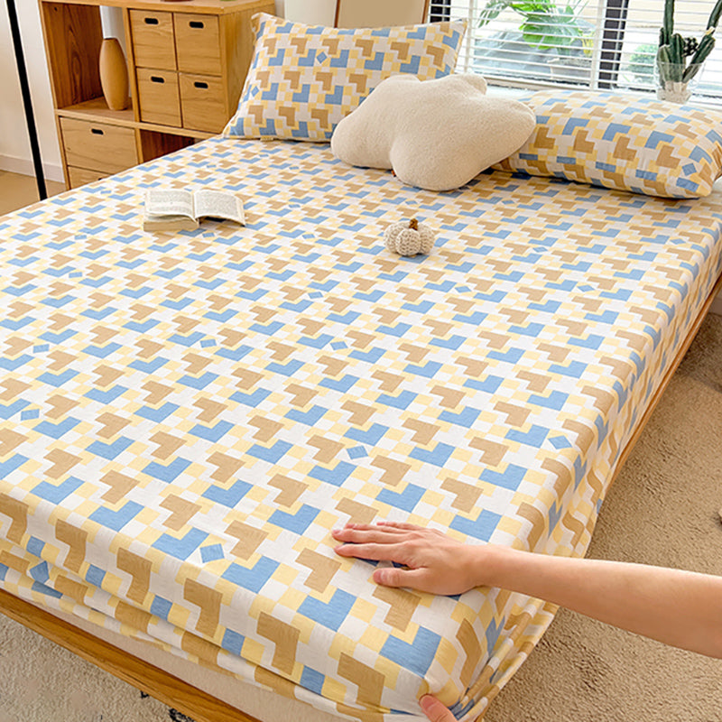 100 Cotton Bed Sheet Set Soft & Smooth Breathable Bed Sheet Set with Non-Pilling