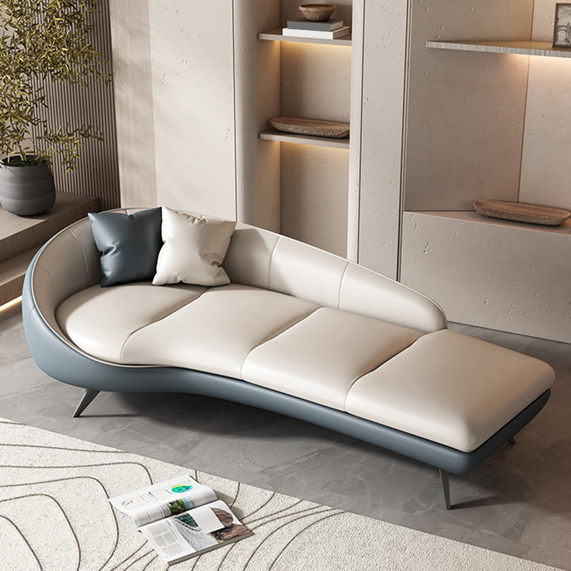 Modern Upholstered Chaise Lounge Leather Chaise with Left-Arm for Bedroom and Living Room