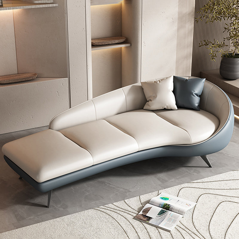 Modern Upholstered Chaise Lounge Leather Chaise with Left-Arm for Bedroom and Living Room