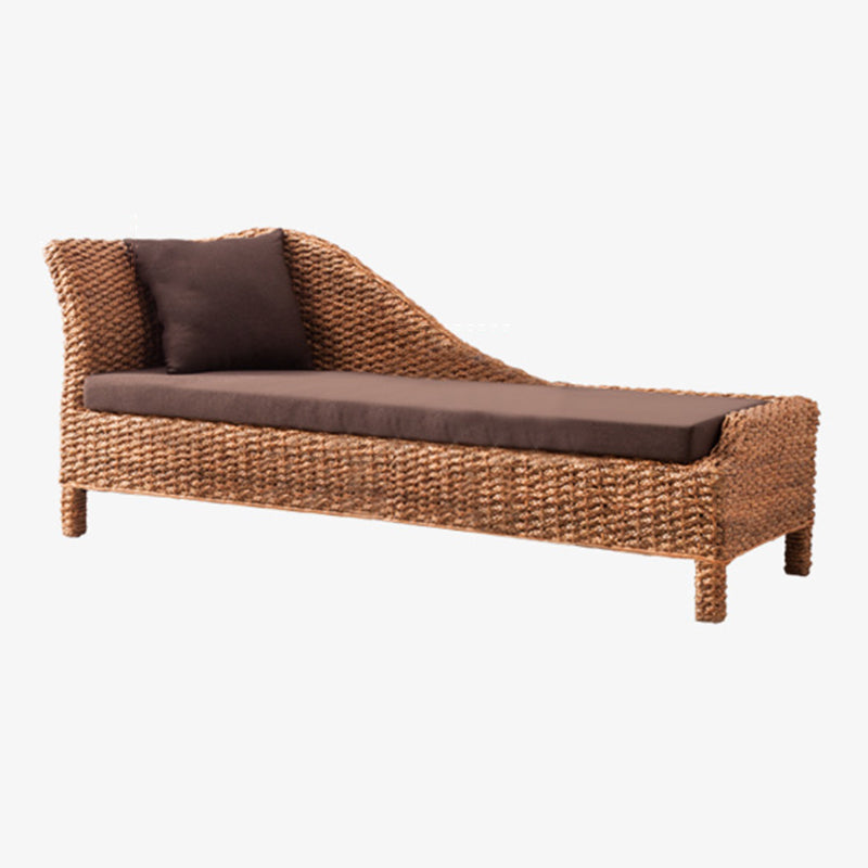 Farmhouse Style Chaise Lounge Chair Rattan Chair for Bedroom