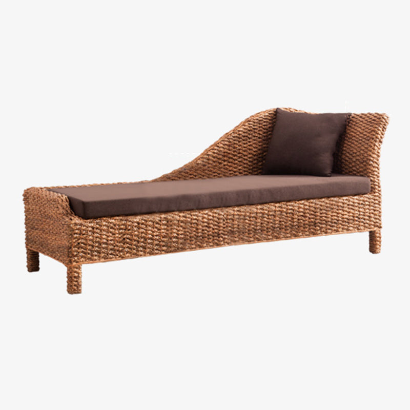 Farmhouse Style Chaise Lounge Chair Rattan Chair for Bedroom