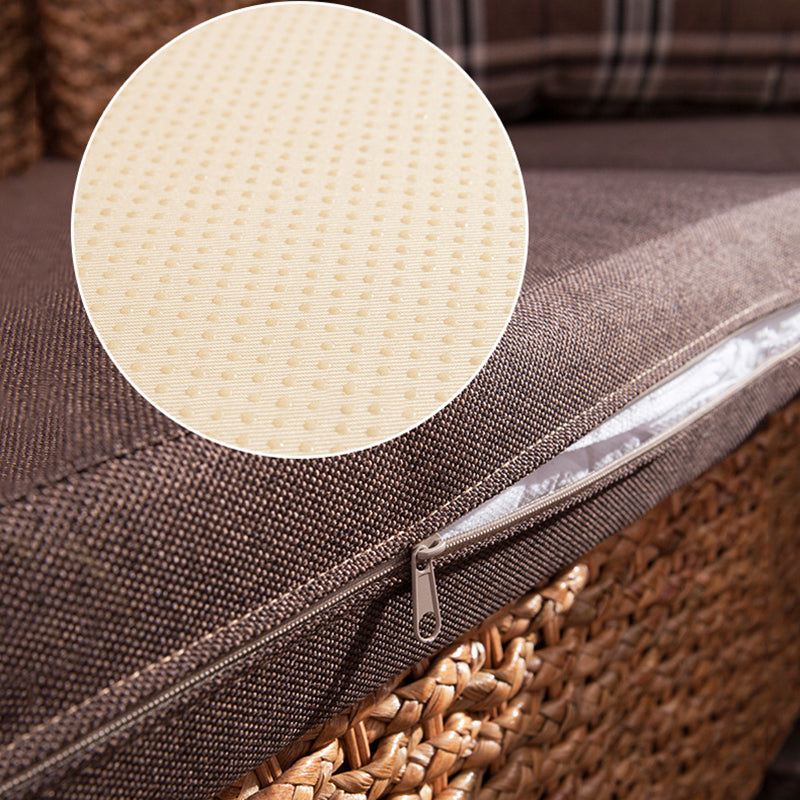 Farmhouse Style Chaise Lounge Chair Rattan Chair for Bedroom