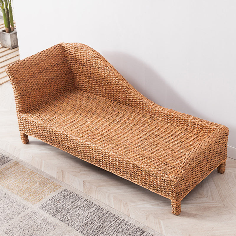 Farmhouse Style Chaise Lounge Chair Rattan Chair for Bedroom