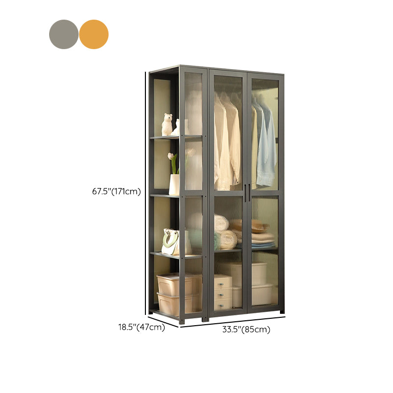 Modern Style Wardrobe Cabinet Wood Clothes Rail Wardrobe Armoire for Home