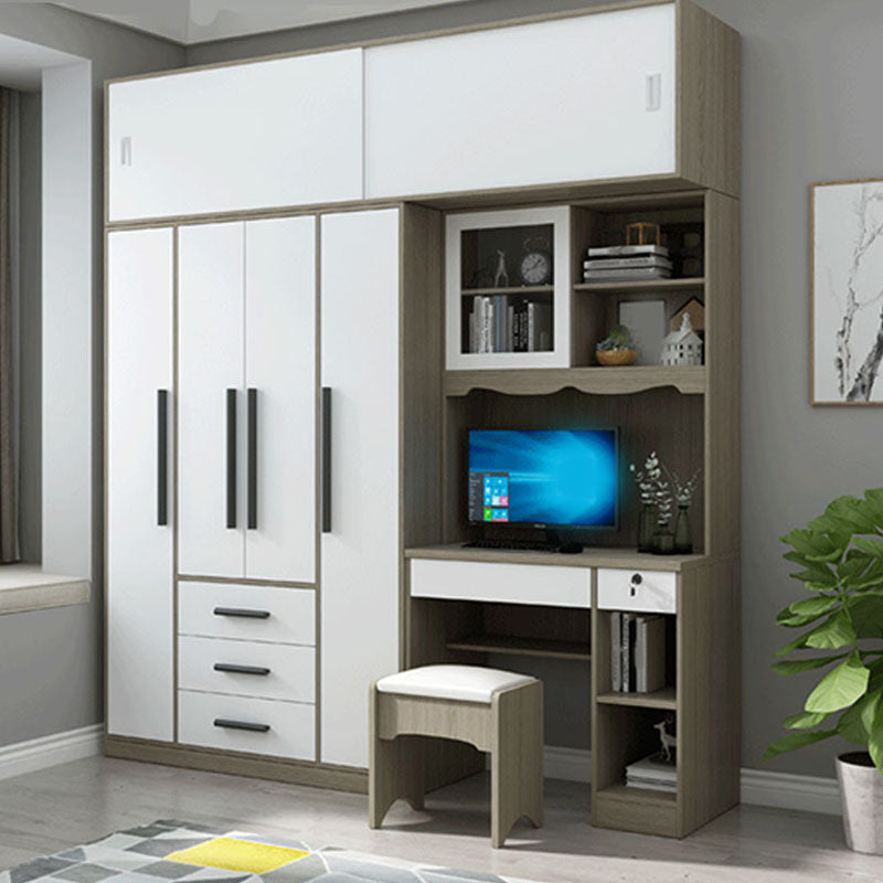 Wooden Wardrobe Cabinet Traditional Style Wardrobe for Bedroom