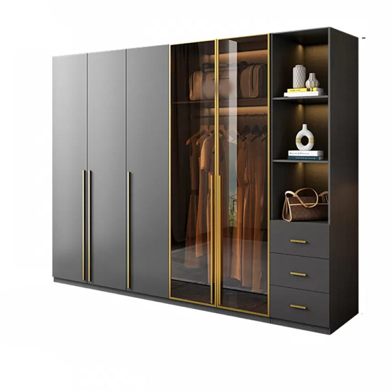 Modern Glass Wardrobe Wardrobe Armoire Wardrobe Cabinet for Home