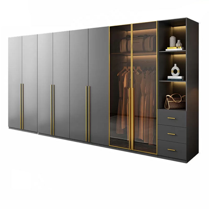 Modern Glass Wardrobe Wardrobe Armoire Wardrobe Cabinet for Home