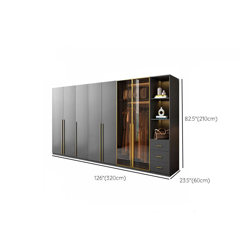 Modern Glass Wardrobe Wardrobe Armoire Wardrobe Cabinet for Home