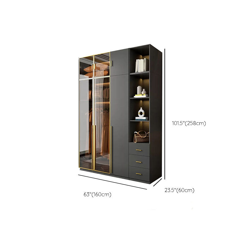 Modern Glass Wardrobe Wardrobe Armoire Wardrobe Cabinet for Home