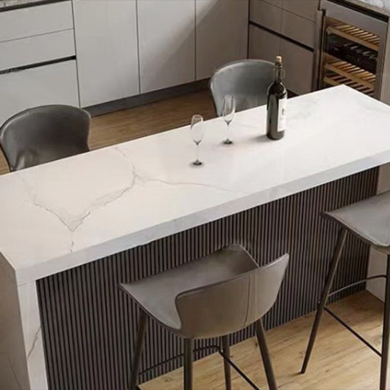 Glam Style Bar Table Faux Marble Rectangle Bar Dining Table for Living Room