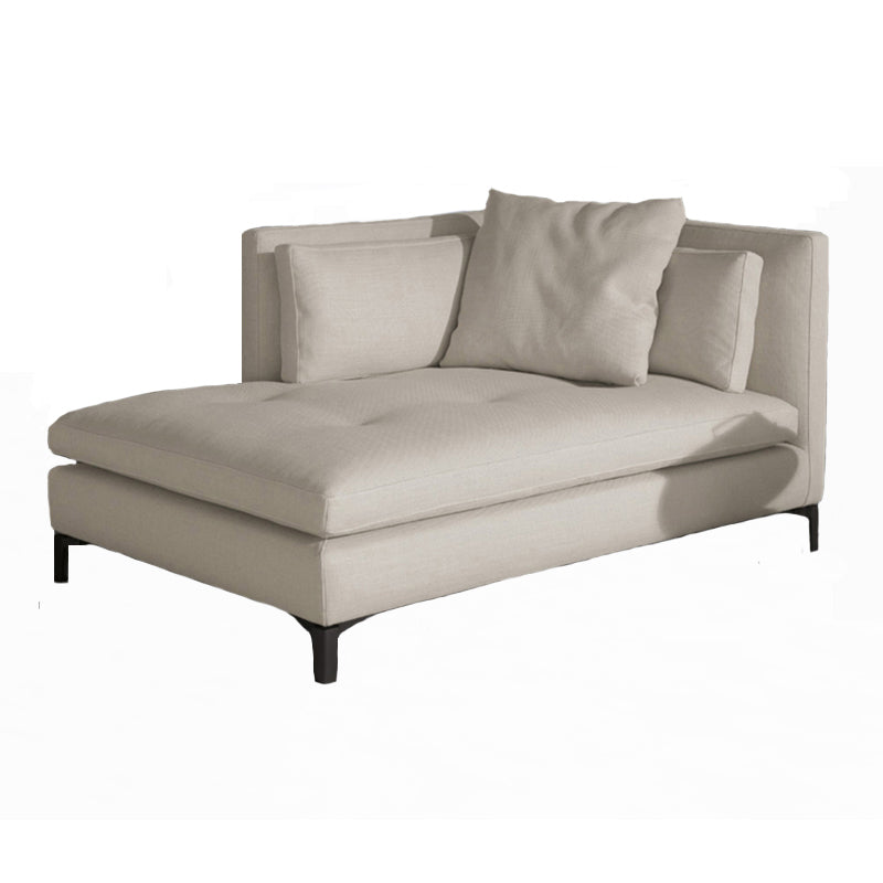 Living Room Chaise Square Arms Modern Chaise Lounge with Cotton Upholster