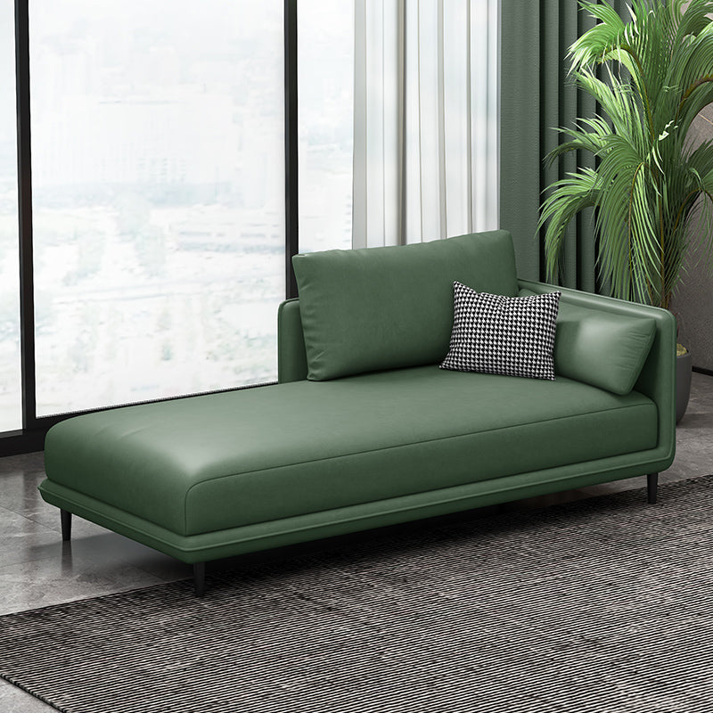 Modern Chaise Lounge Faux Leather Chaise Lounge Sofa with Pillow