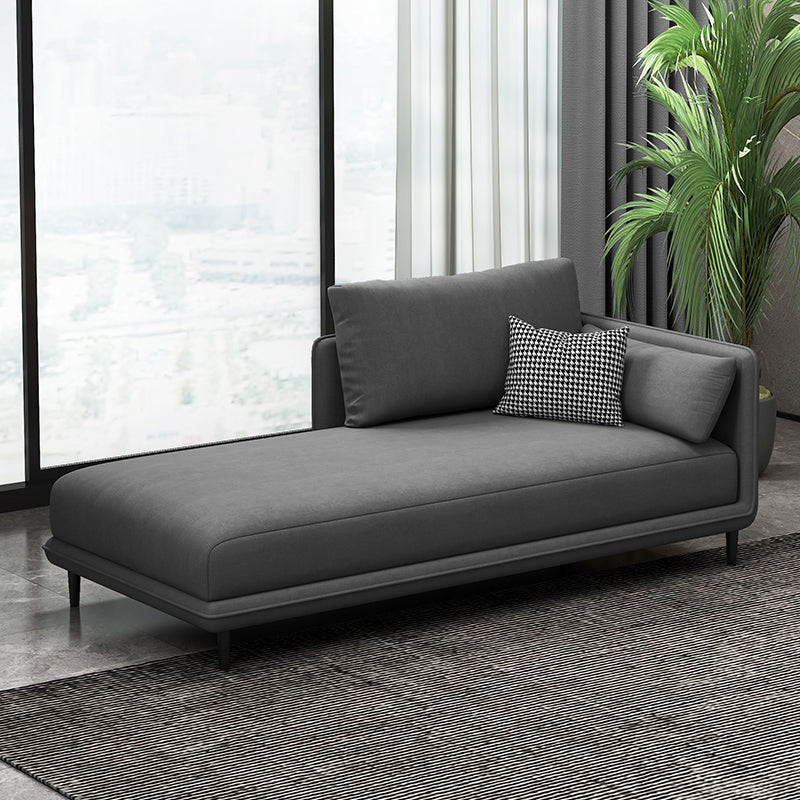 Modern Chaise Lounge Faux Leather Chaise Lounge Sofa with Pillow
