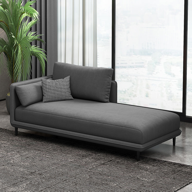 Modern Chaise Lounge Faux Leather Chaise Lounge Sofa with Pillow