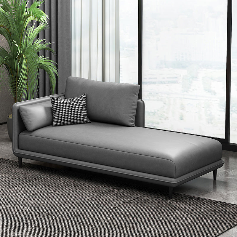Modern Chaise Lounge Faux Leather Chaise Lounge Sofa with Pillow