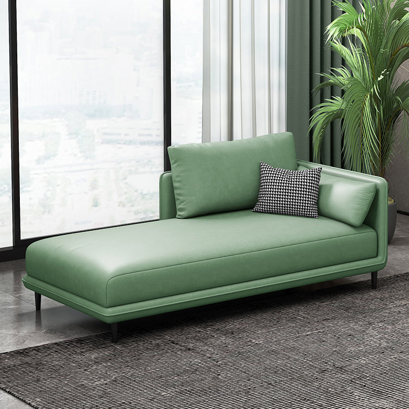 Modern Chaise Lounge Faux Leather Chaise Lounge Sofa with Pillow