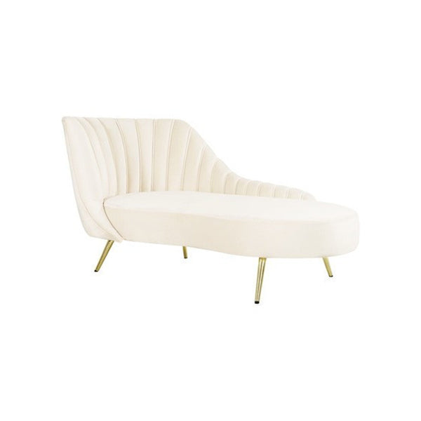 Glam Tufted Velvet Chaise Lounge with Reclining Channel Stitch Chaise for Living Room