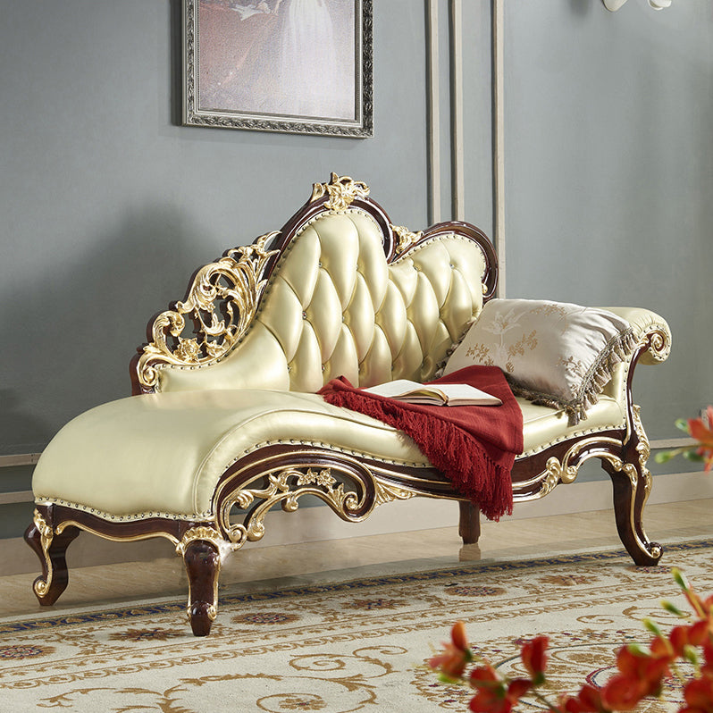 Glam Chaise Lounge Genuine Leather Chaise Lounge Sofa for Living Room