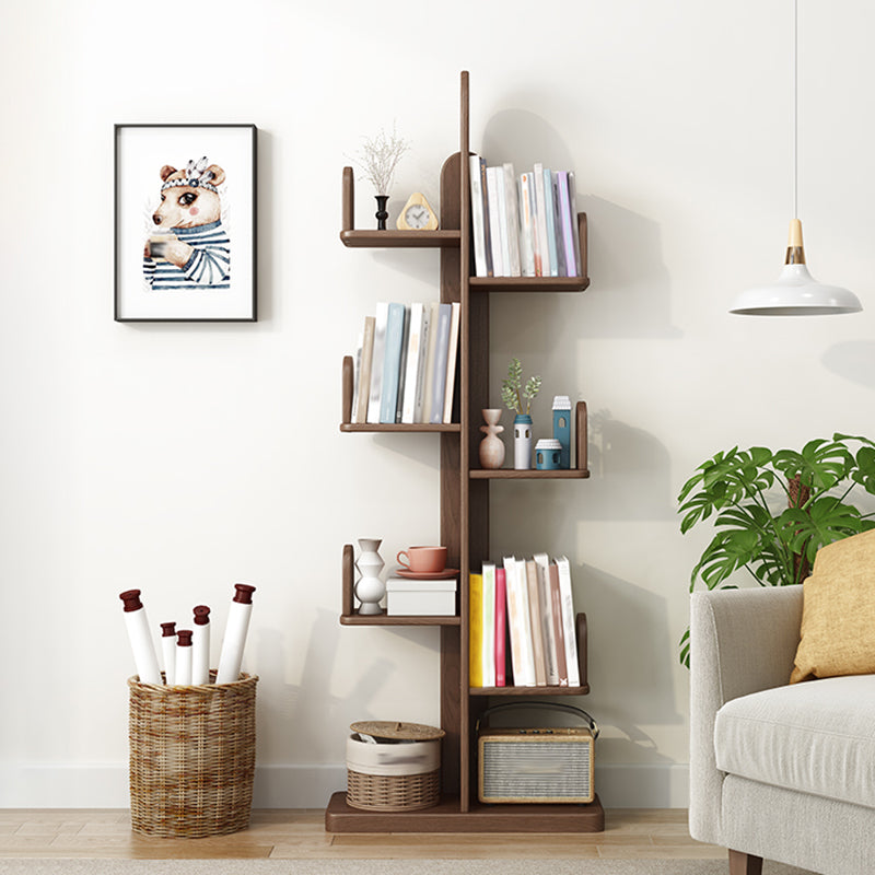 Modern Open Back Standard Book Shelf Wooden Bookcase for Study Room