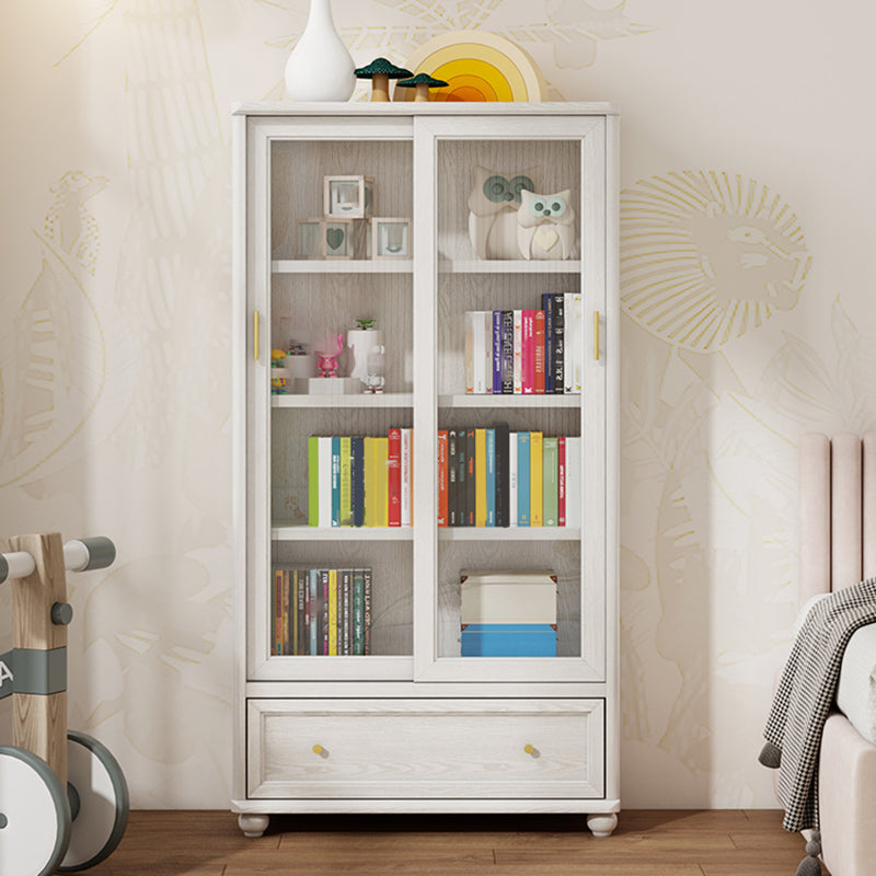 Glam Style Closed Back Bookshelf Standard Wooden Bookcase for Study Room