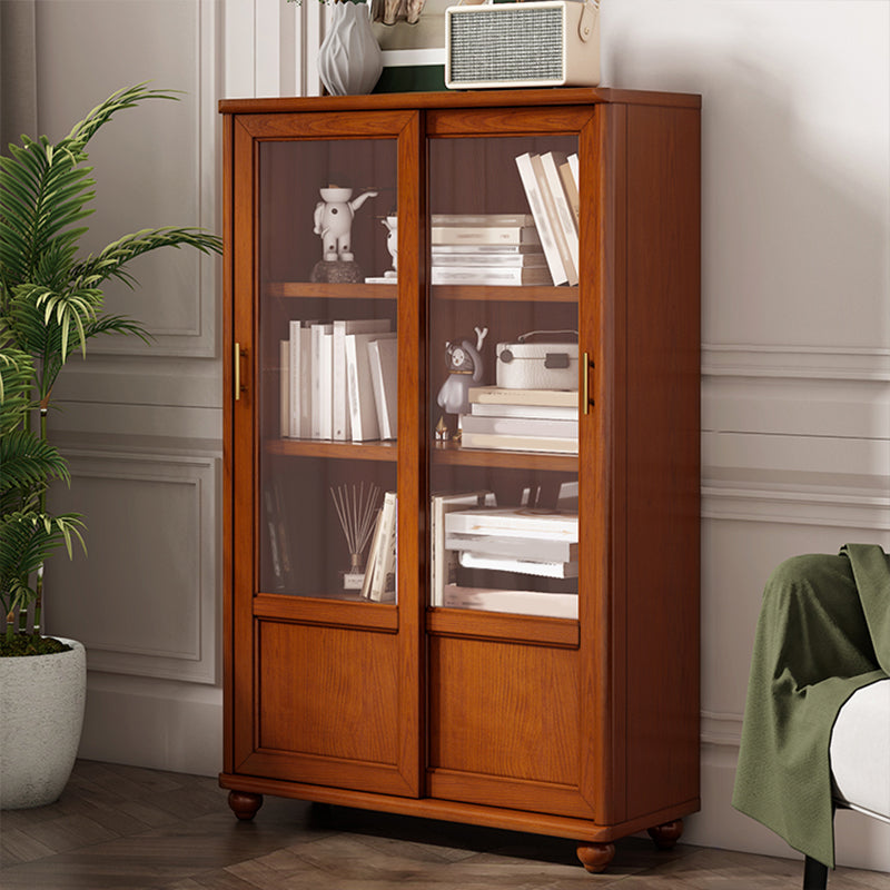 Glam Style Closed Back Bookshelf Standard Wooden Bookcase for Study Room