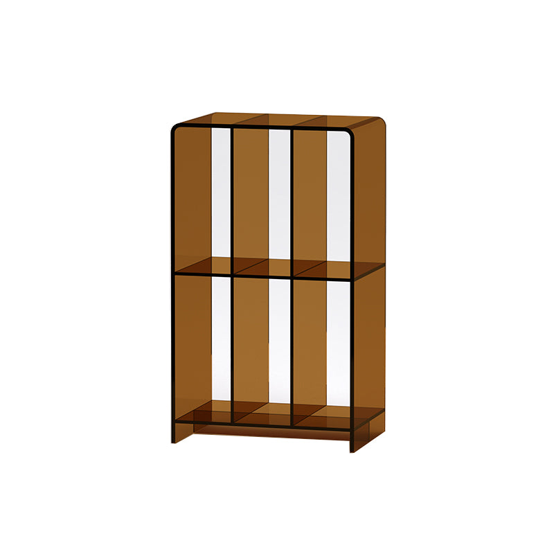 Modern Open Back Standard Bookshelf Acrylic Bookcase with Rectangular Shelves