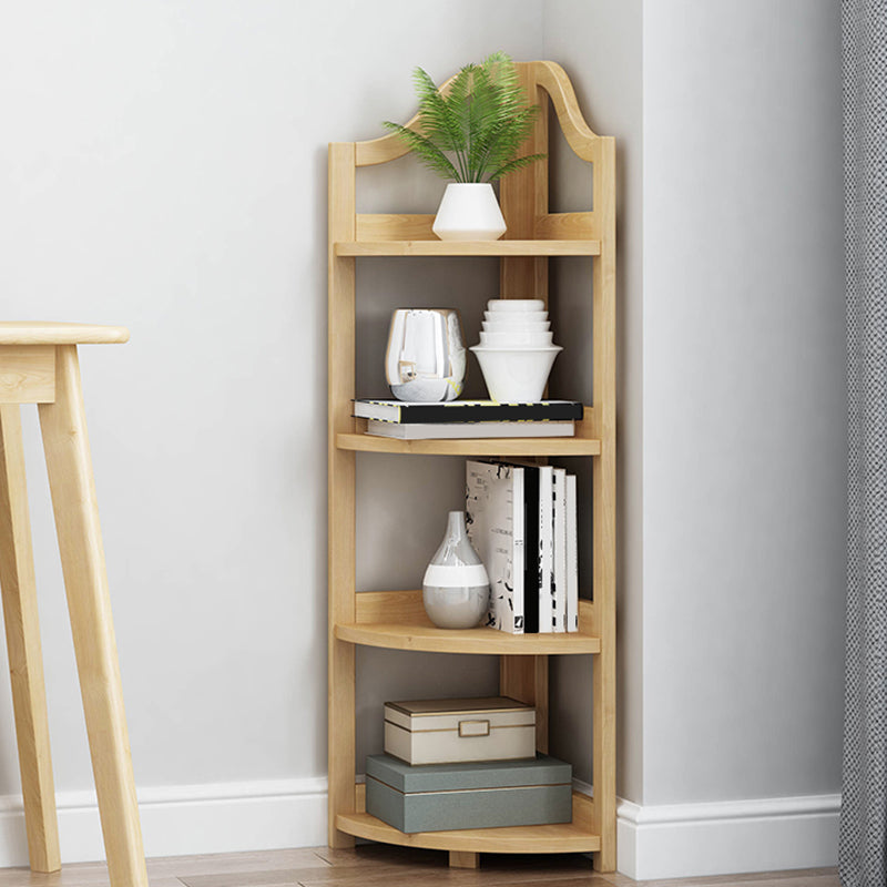 Modern Style Open Back Bookshelf Vertical Wooden Bookcase with Shelves