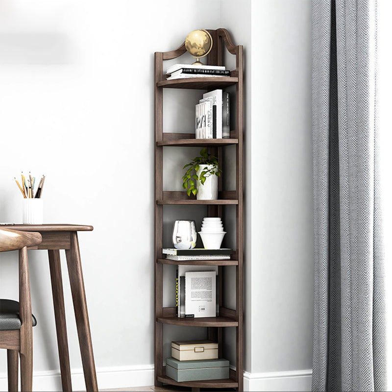 Modern Style Open Back Bookshelf Vertical Wooden Bookcase with Shelves