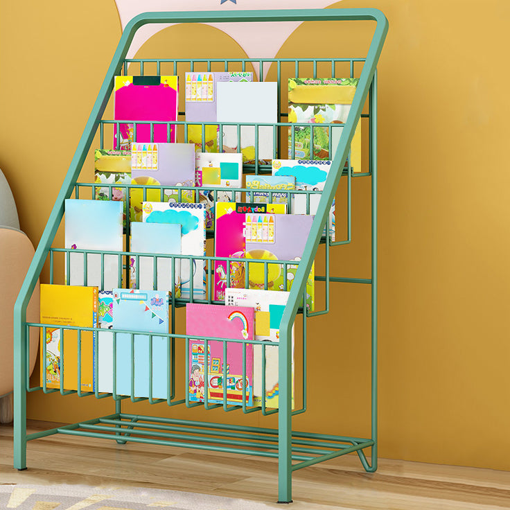 Modern Closed Back Ladder Bookshelf Metal Shelves Included Bookcase