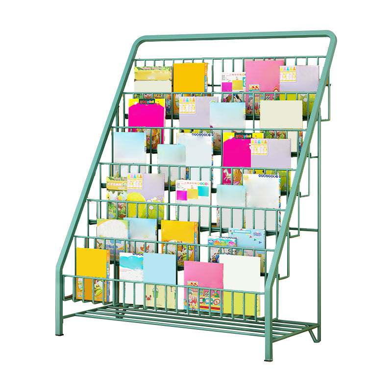 Modern Closed Back Ladder Bookshelf Metal Shelves Included Bookcase