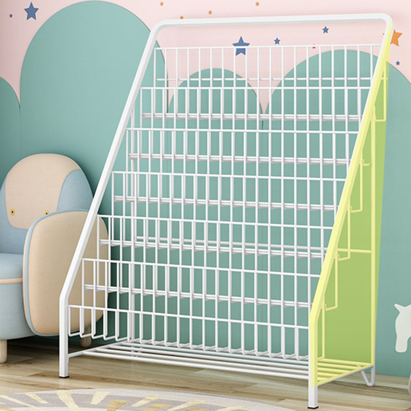 Modern Closed Back Ladder Bookshelf Metal Shelves Included Bookcase