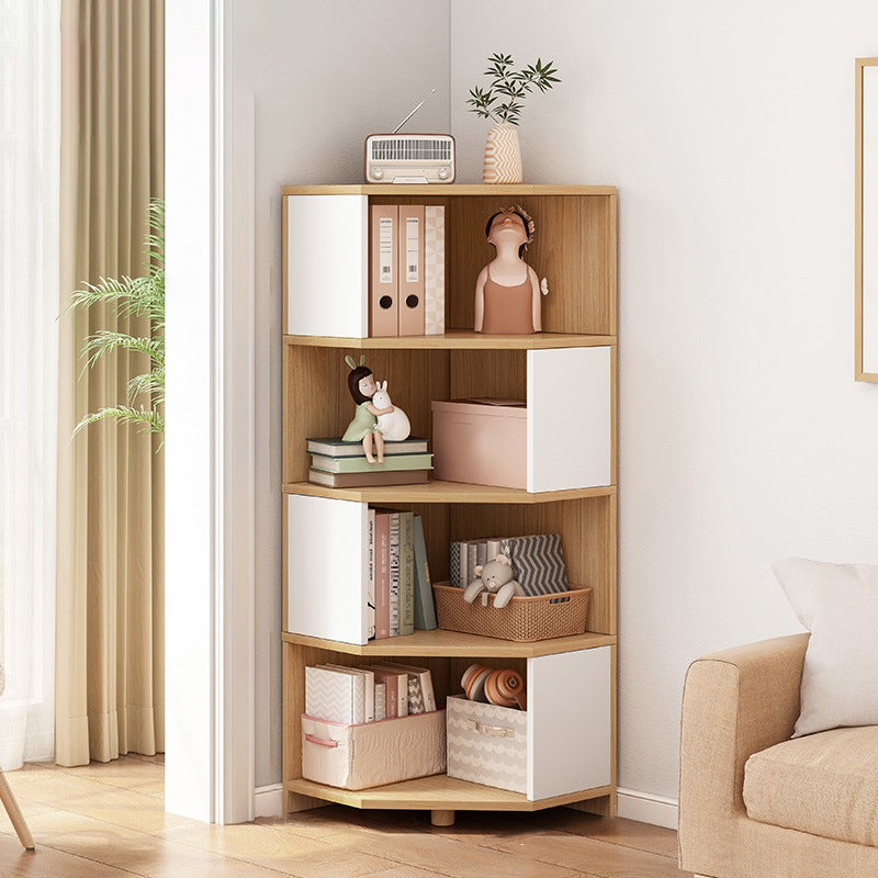 Modern Style Closed Back Bookshelf Engineered Wood Bookcase with Shelves