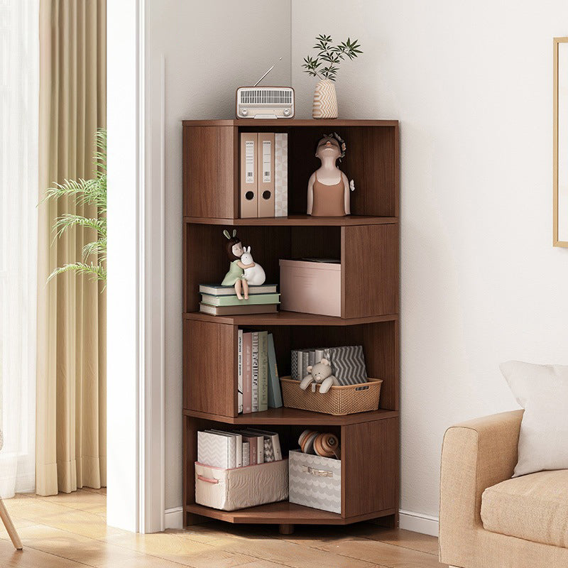 Modern Style Closed Back Bookshelf Engineered Wood Bookcase with Shelves