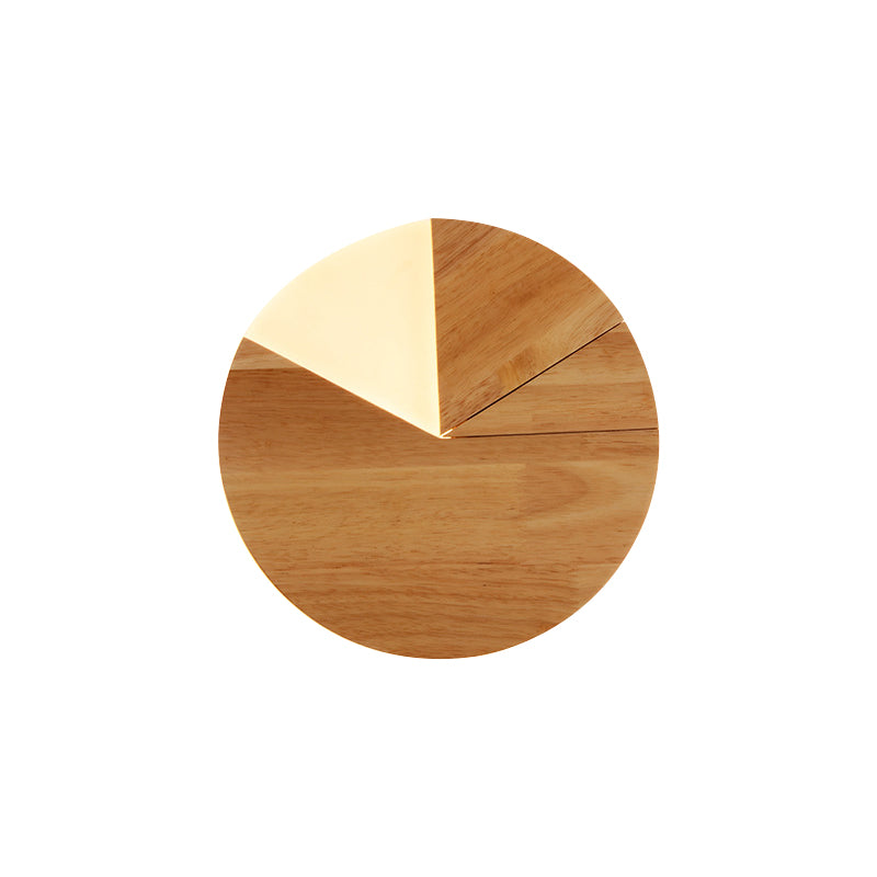 8"/11" Wide Sector Wall Light Sconce Nordic Wood LED Bedside Wall Lamp in White/Warm Light