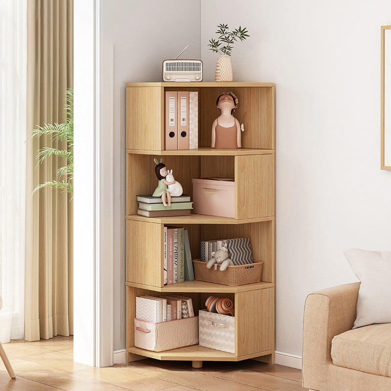 Modern Style Closed Back Bookshelf Engineered Wood Bookcase with Shelves