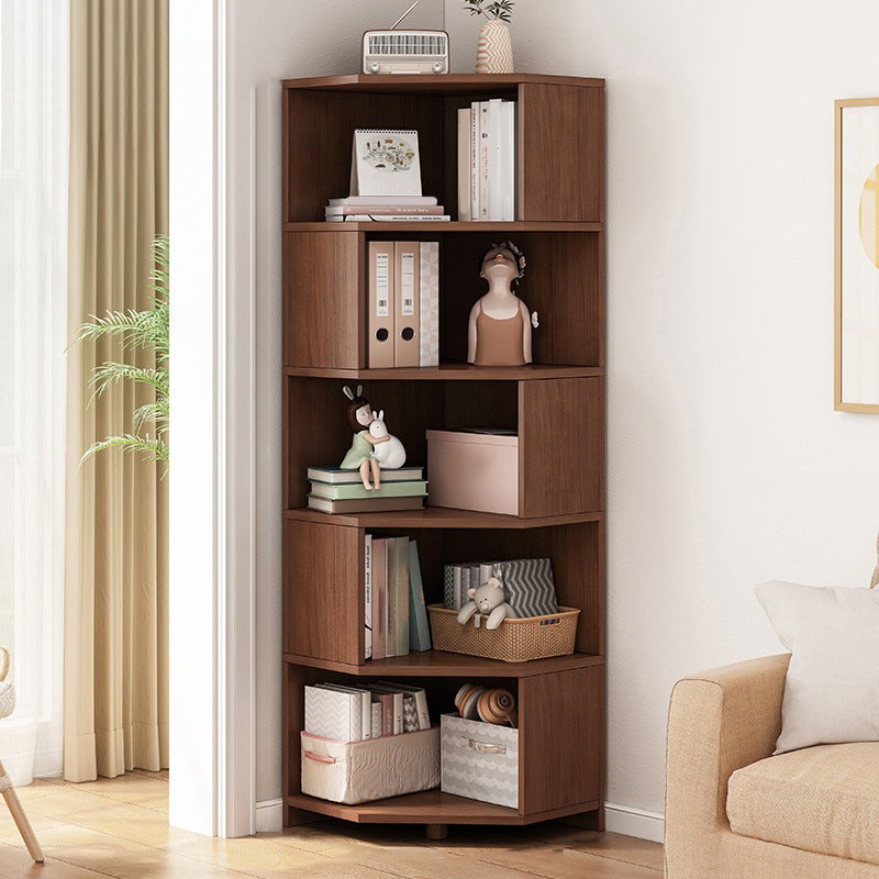 Modern Style Closed Back Bookshelf Engineered Wood Bookcase with Shelves