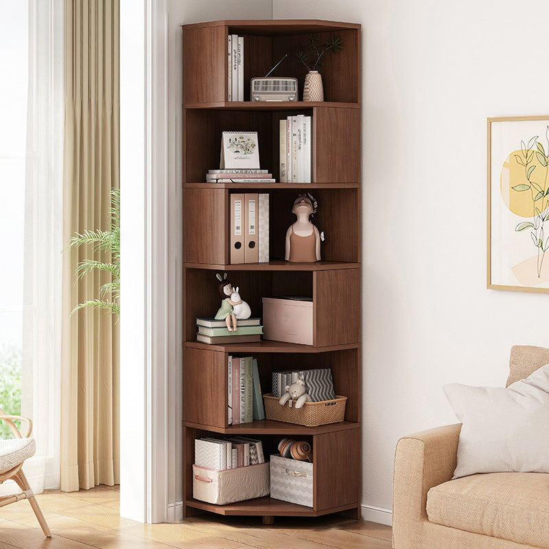 Modern Style Closed Back Bookshelf Engineered Wood Bookcase with Shelves