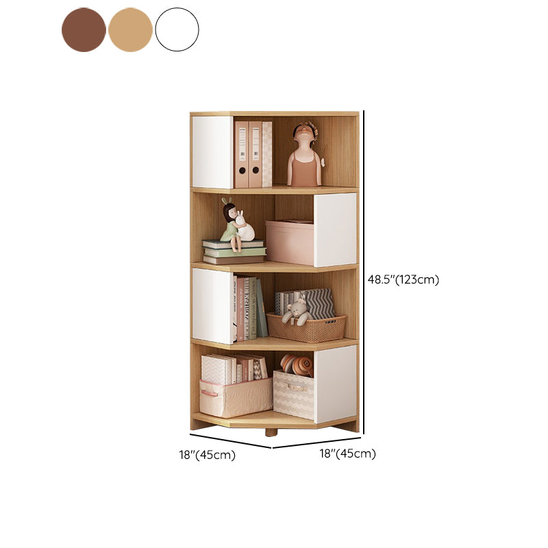 Modern Style Closed Back Bookshelf Engineered Wood Bookcase with Shelves