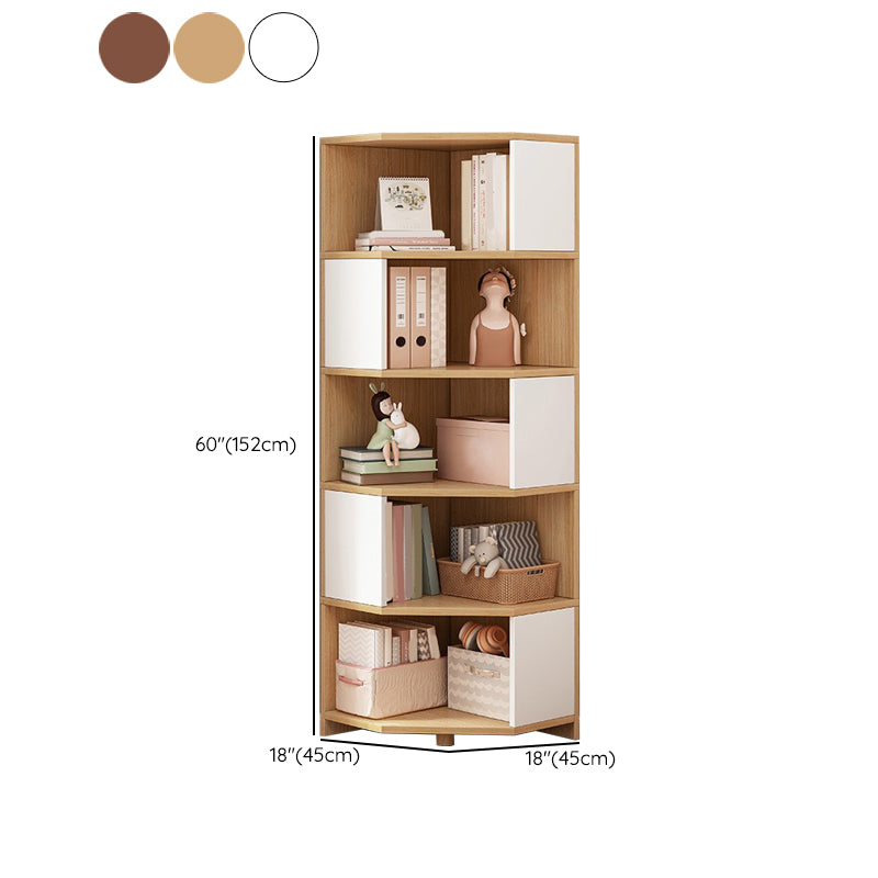 Modern Style Closed Back Bookshelf Engineered Wood Bookcase with Shelves