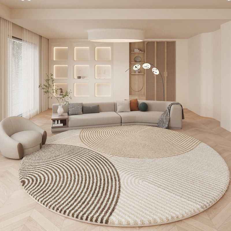 Nordic Beige Modern Rug Polyester Graphic Rug Stain Resistant Rug for Home Decor