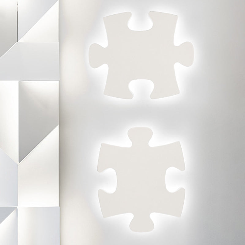 Acryl -Puzzle -Puzzle Wandleuchte Nordische LED -Wandhalterung in Weiß/Schwarz für Wohnzimmer, Weiß/warmes Licht
