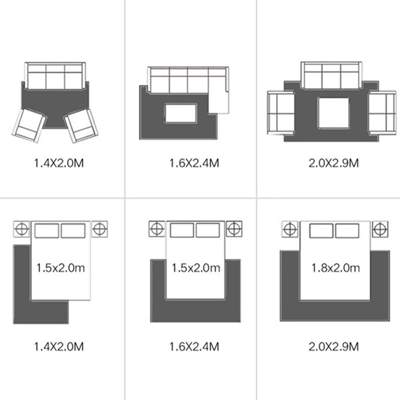 Black Modern Rug Polyester Graphic Indoor Rug Tear Resistant Rug for Living Room