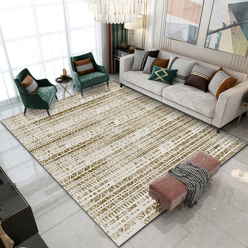 Atrovirens Modern Rug Polyester Pattern Rug Tear Resistant Rug for Drawing Room