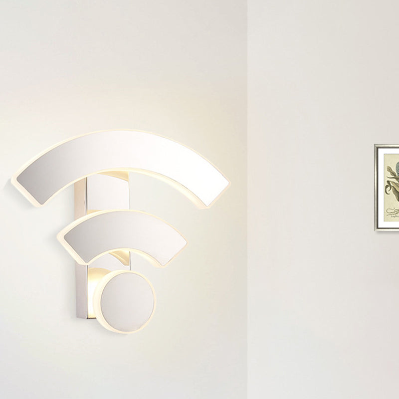 Acryl Wifi-achtige wandmontage Lichtlijn Noordse LED Witwand SCONCE LAMP IN WIT/WART LICHT