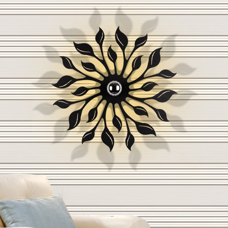 Black Finish Blossom Wall Sconce Light Nordic LED Metal Wall Mounted Lamp for Living Room