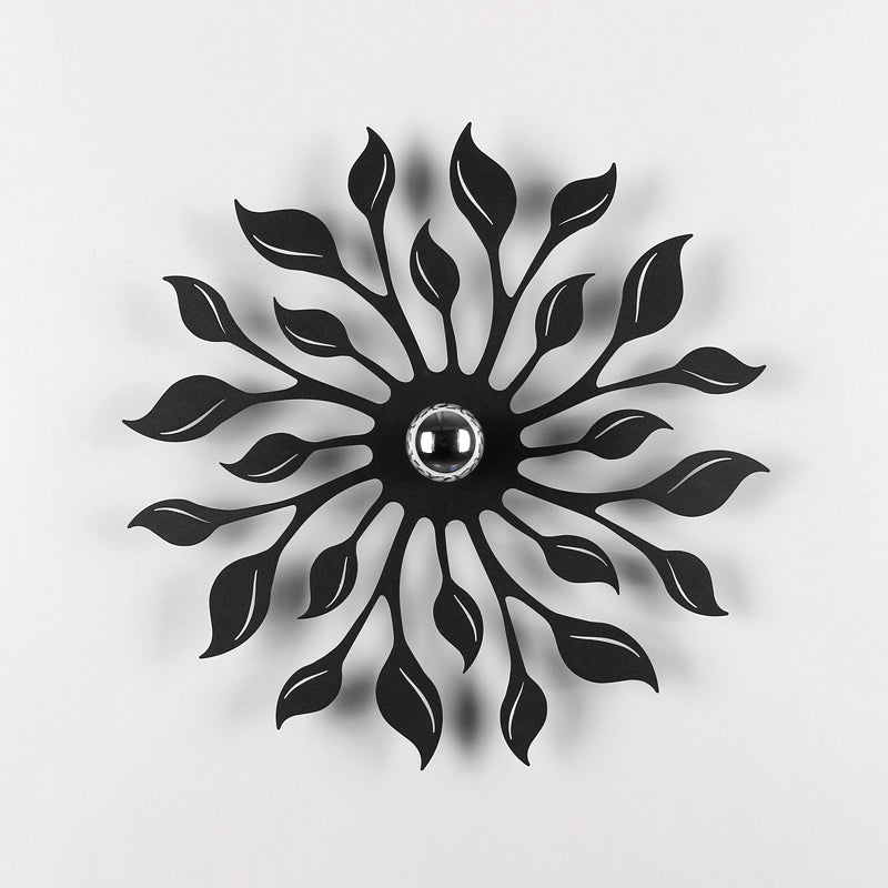 Black Finish Blossom Wall Sconce Light Nordic LED Metal Wall Mounted Lamp for Living Room