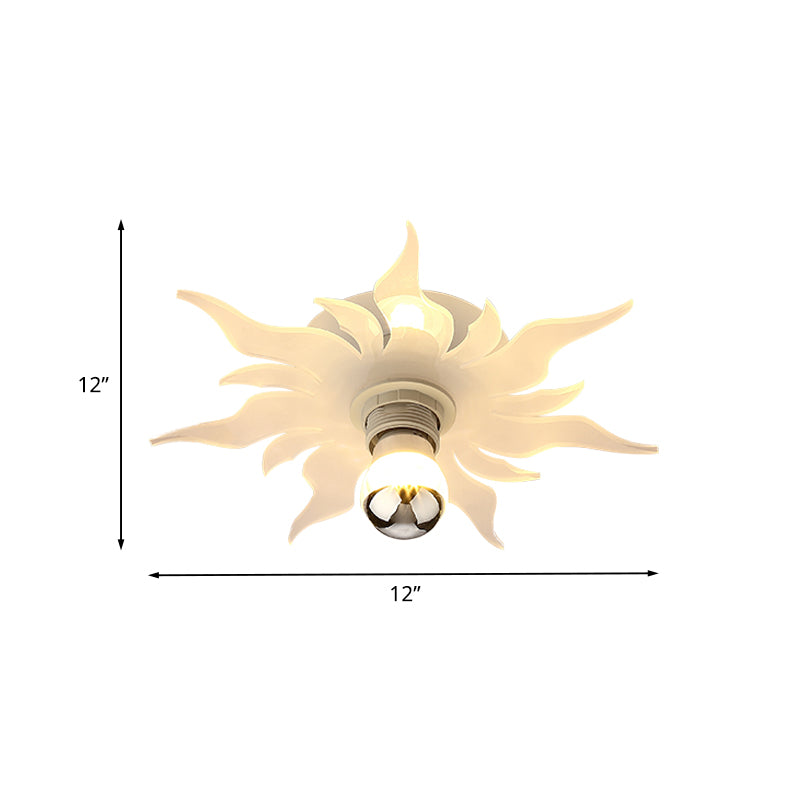 Corredor de 1 luz Semi Flush Mount Nordic White LED Flexure con tono acrílico, luz blanca/cálida
