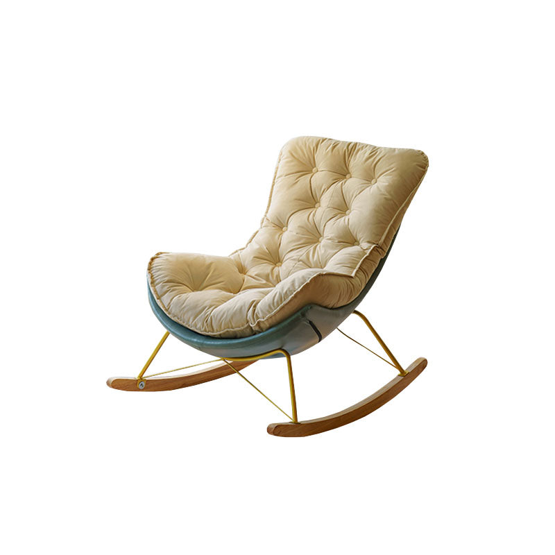 Modern Light Luxury Leisure Lazy Sofa Chair Lounge Upholstered Rocking Chair